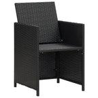 vidaXL Gartenstühle 2 Stk. mit Polstern und Kissen Poly Rattan Schwarz