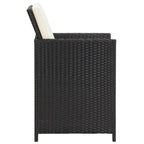 vidaXL Gartenstühle 2 Stk. mit Polstern und Kissen Poly Rattan Schwarz