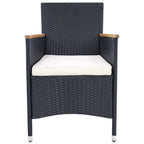 vidaXL Gartenstühle 2 Stk. mit Polstern Poly Rattan Schwarz