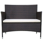 vidaXL Gartenbank 106 cm Poly Rattan Braun