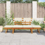 vidaXL Gartenbank 2-in-1 mit Polstern 190 cm Massivholz Akazie