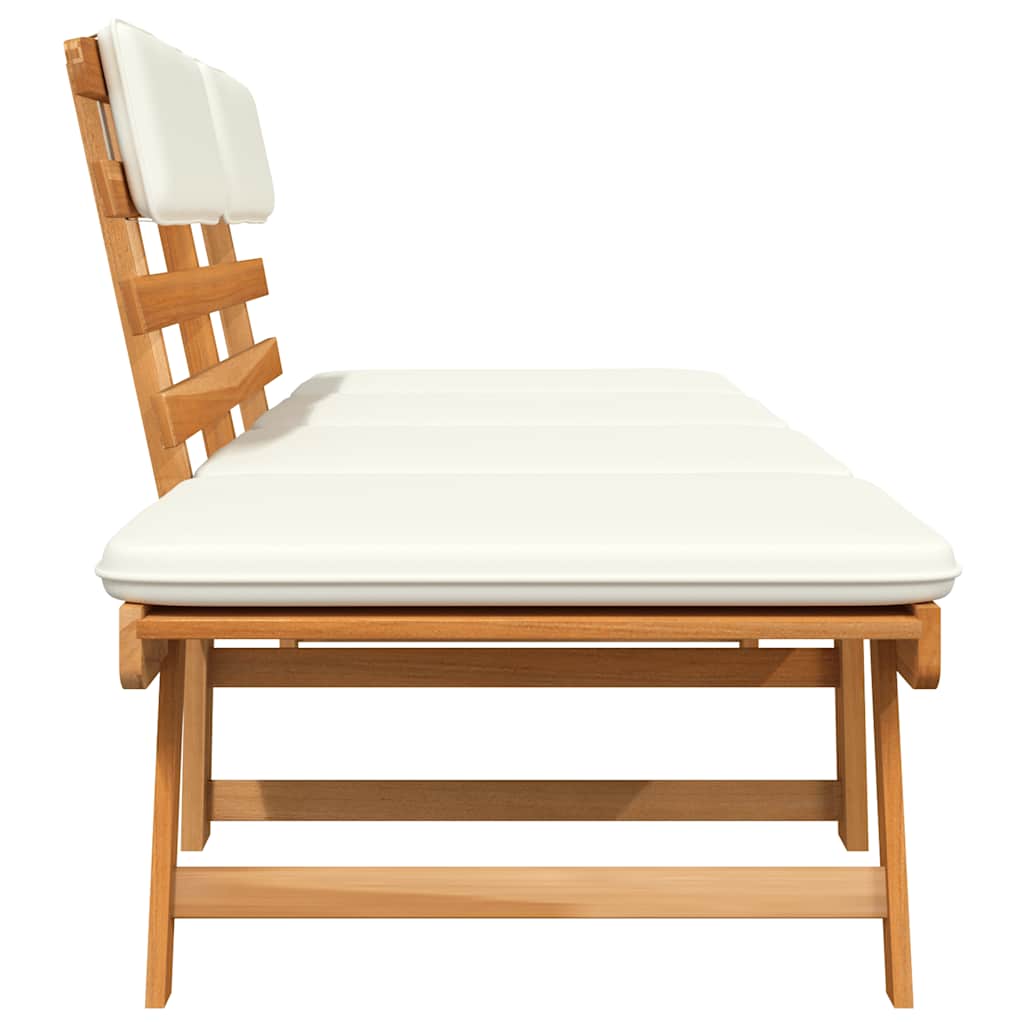 vidaXL Gartenbank 2-in-1 mit Polstern 190 cm Massivholz Akazie