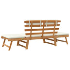 vidaXL Gartenbank 2-in-1 mit Polstern 190 cm Massivholz Akazie