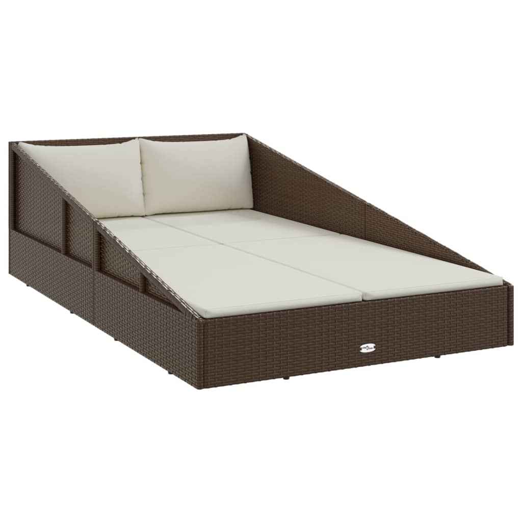 vidaXL Gartenbett Braun 110x200 cm Poly Rattan
