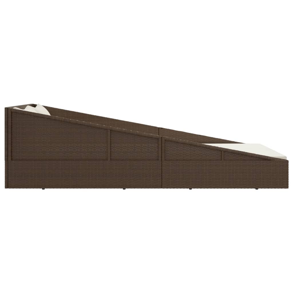 vidaXL Gartenbett Braun 110x200 cm Poly Rattan