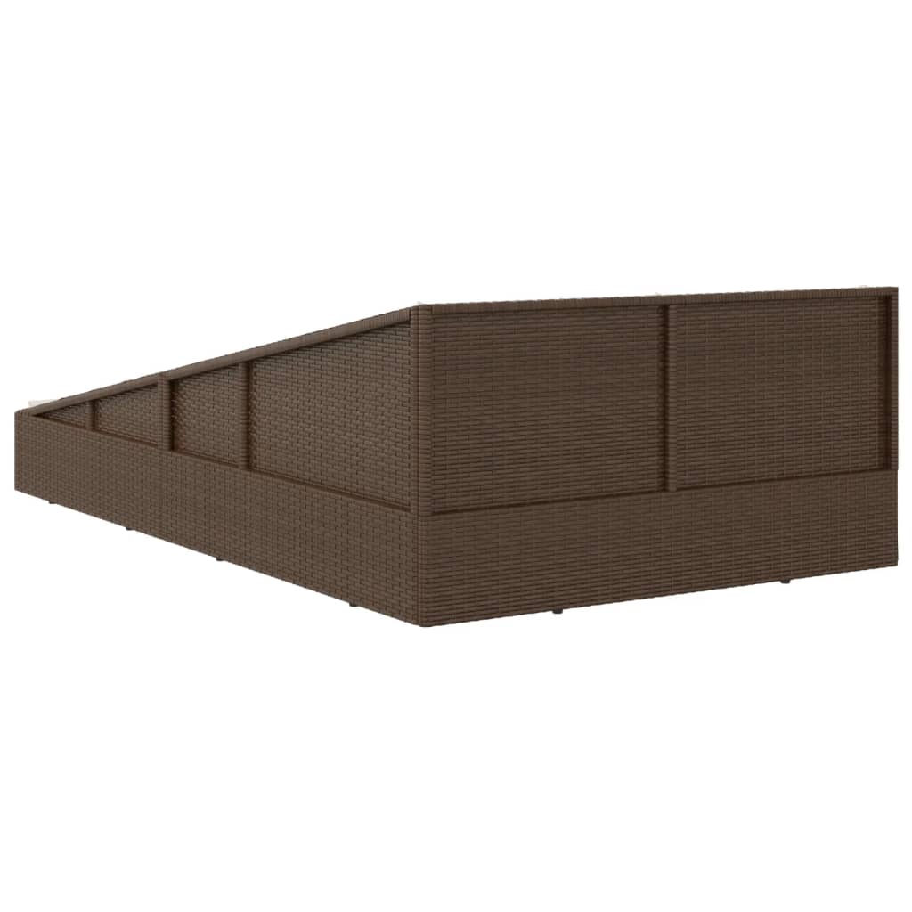 vidaXL Gartenbett Braun 110x200 cm Poly Rattan