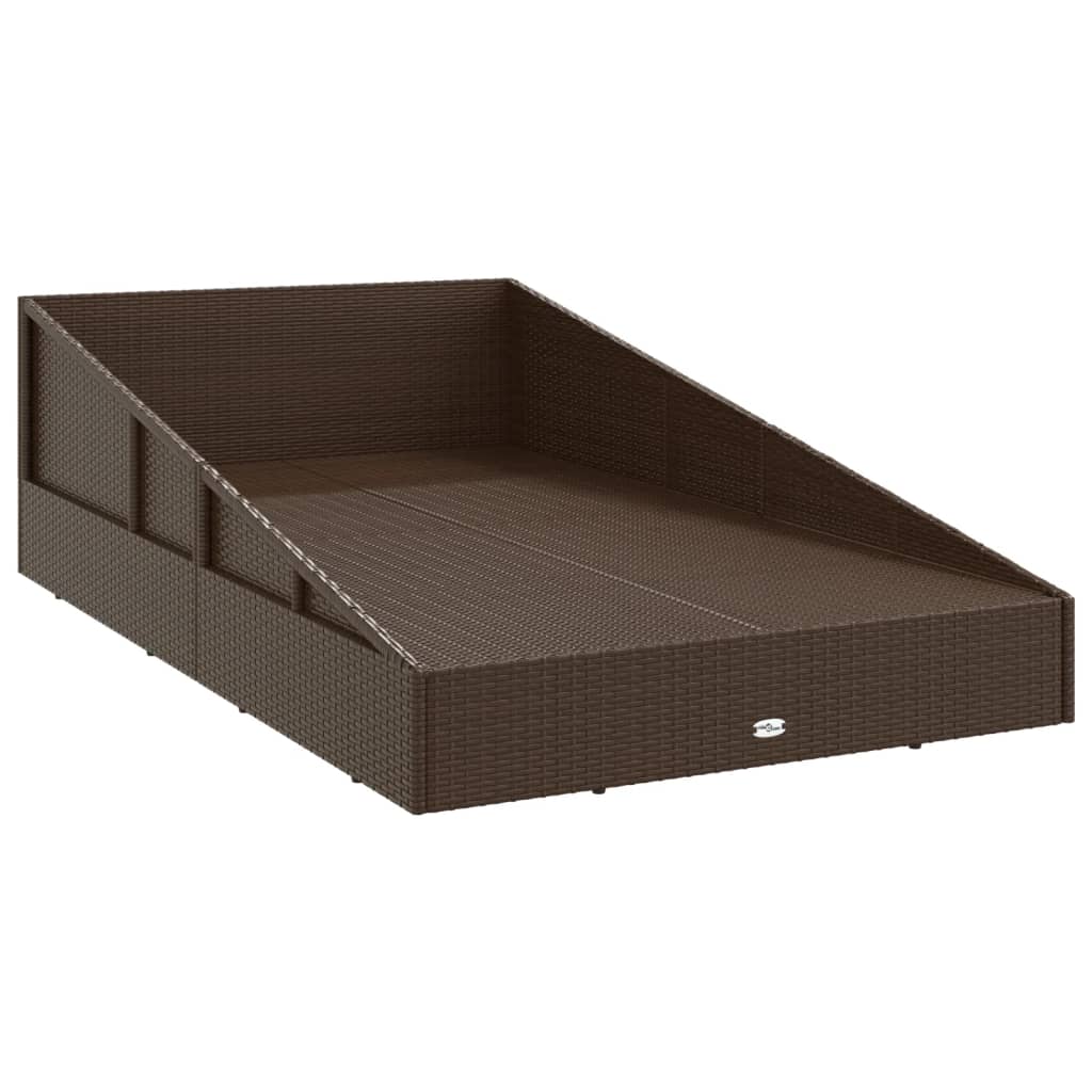 vidaXL Gartenbett Braun 110x200 cm Poly Rattan
