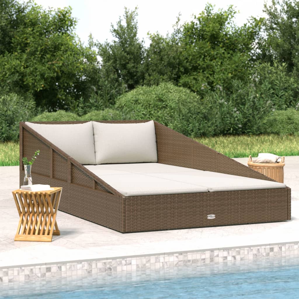 vidaXL Gartenbett Braun 110x200 cm Poly Rattan