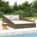 vidaXL Gartenbett Braun 110x200 cm Poly Rattan