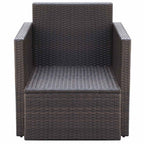 vidaXL Gartenstuhl mit Polstern und Kissen Poly Rattan Braun