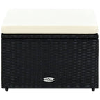 vidaXL Hocker mit Kissen Poly Rattan 53×53×30 cm Braun