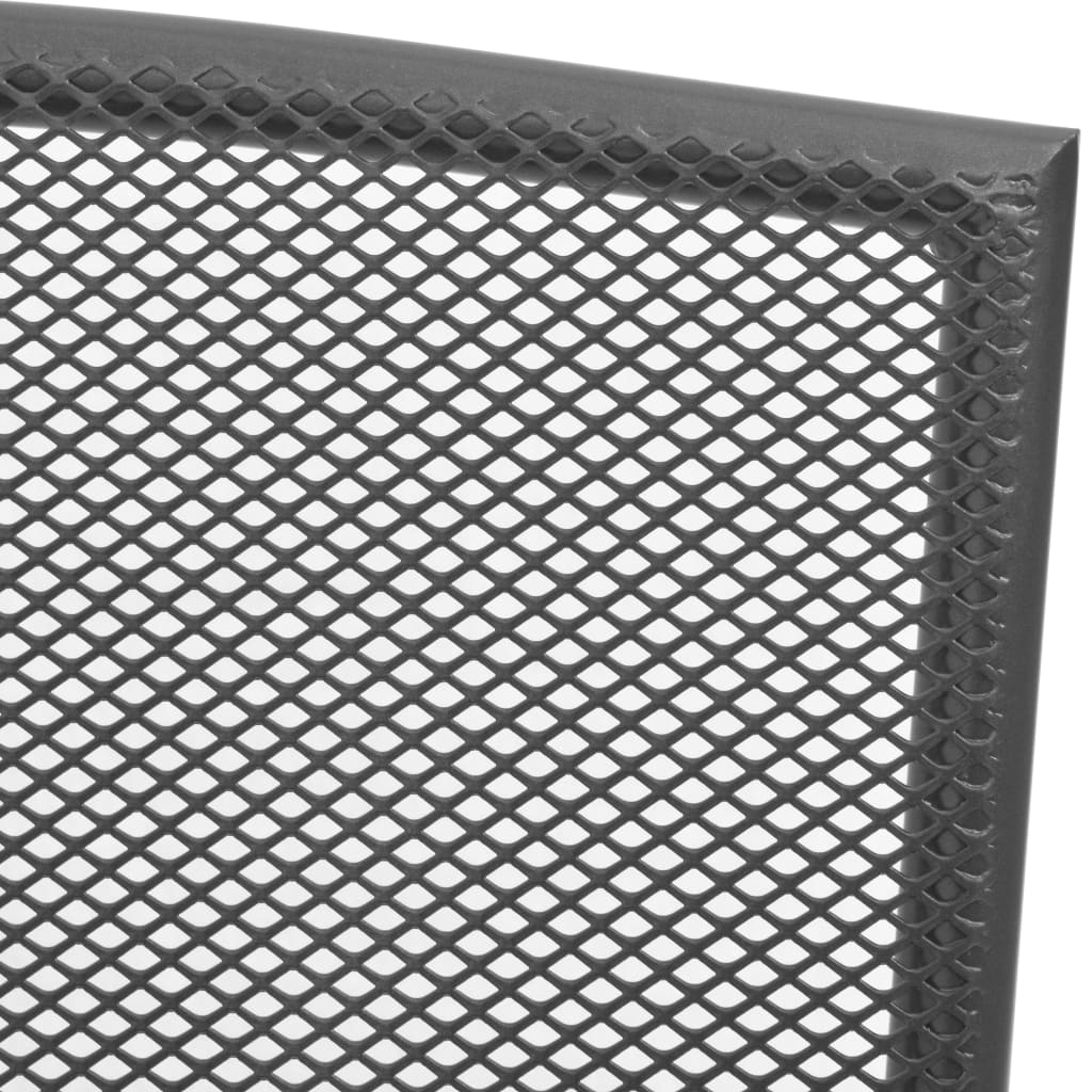 vidaXL Stapelbare Gartenstühle 2 Stk. Stahl Grau