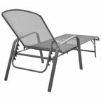 vidaXL Sonnenliegen 2 Stk. mit Tisch Stahl Anthrazit