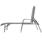 vidaXL Sonnenliegen 2 Stk. mit Tisch Stahl Anthrazit
