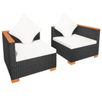 vidaXL Gartensofa Poly Rattan Schwarz