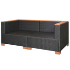 vidaXL Gartensofa Poly Rattan Schwarz