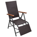 vidaXL Liegestuhl Poly Rattan Braun
