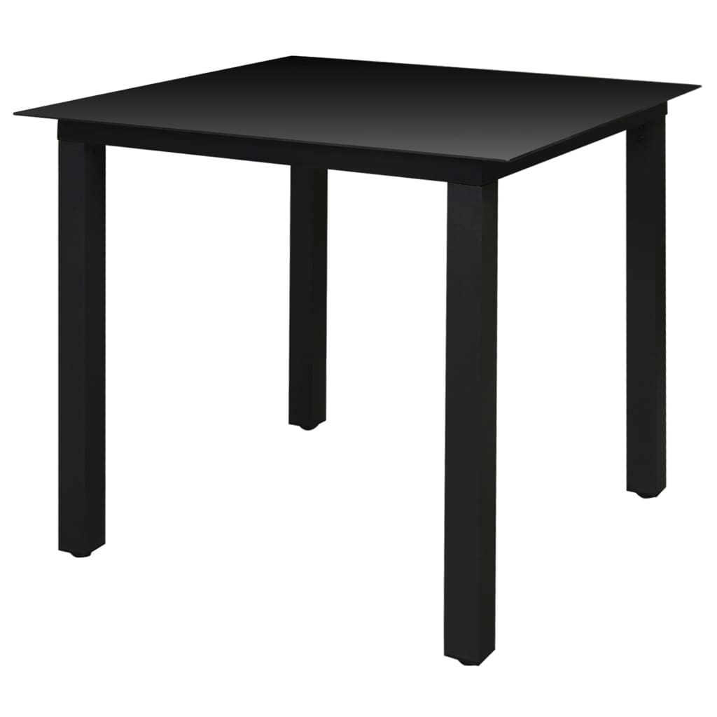 vidaXL 5-tlg. Garten-Essgruppe mit Klappstühlen Aluminium Schwarz