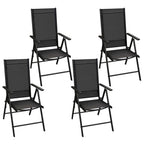 vidaXL 5-tlg. Garten-Essgruppe mit Klappstühlen Aluminium Schwarz