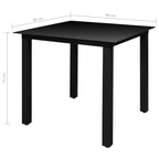 vidaXL 5-tlg. Garten-Essgruppe mit Klappstühlen Aluminium Schwarz