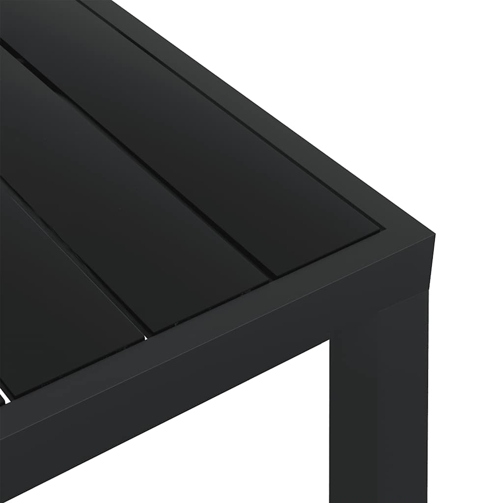 vidaXL Gartentisch Schwarz 80x80x74 cm Aluminium und WPC