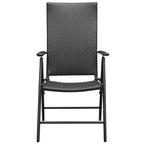 vidaXL Stapelbare Gartenstühle 2 Stk. Poly Rattan Schwarz
