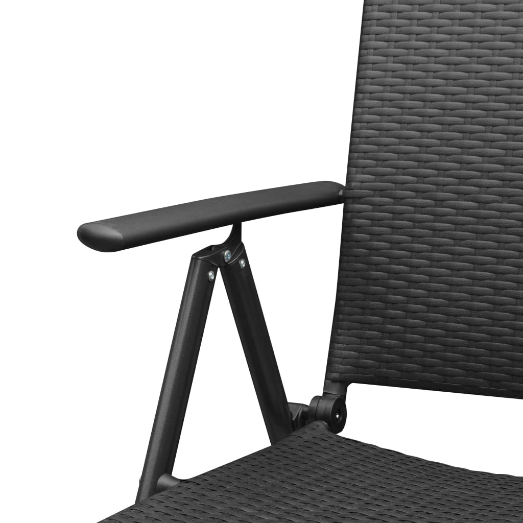 vidaXL Stapelbare Gartenstühle 2 Stk. Poly Rattan Schwarz