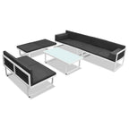 vidaXL 5-tlg. Garten-Lounge-Set Textilene Aluminium Schwarz