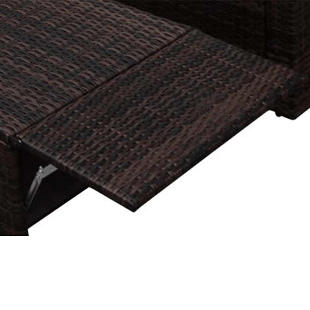 vidaXL 2-tlg. Garten-Lounge-Set mit Kissen Poly Rattan Braun