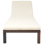 vidaXL Sonnenliege mit Auflage Poly Rattan Braun