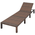 vidaXL Sonnenliege mit Auflage Poly Rattan Braun