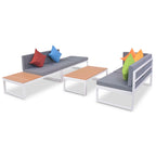 vidaXL 4-tlg. Garten-Lounge-Set mit Auflagen Aluminium und WPC
