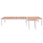vidaXL Sonnenliege mit Tisch Aluminium WPC Weiß und Braun