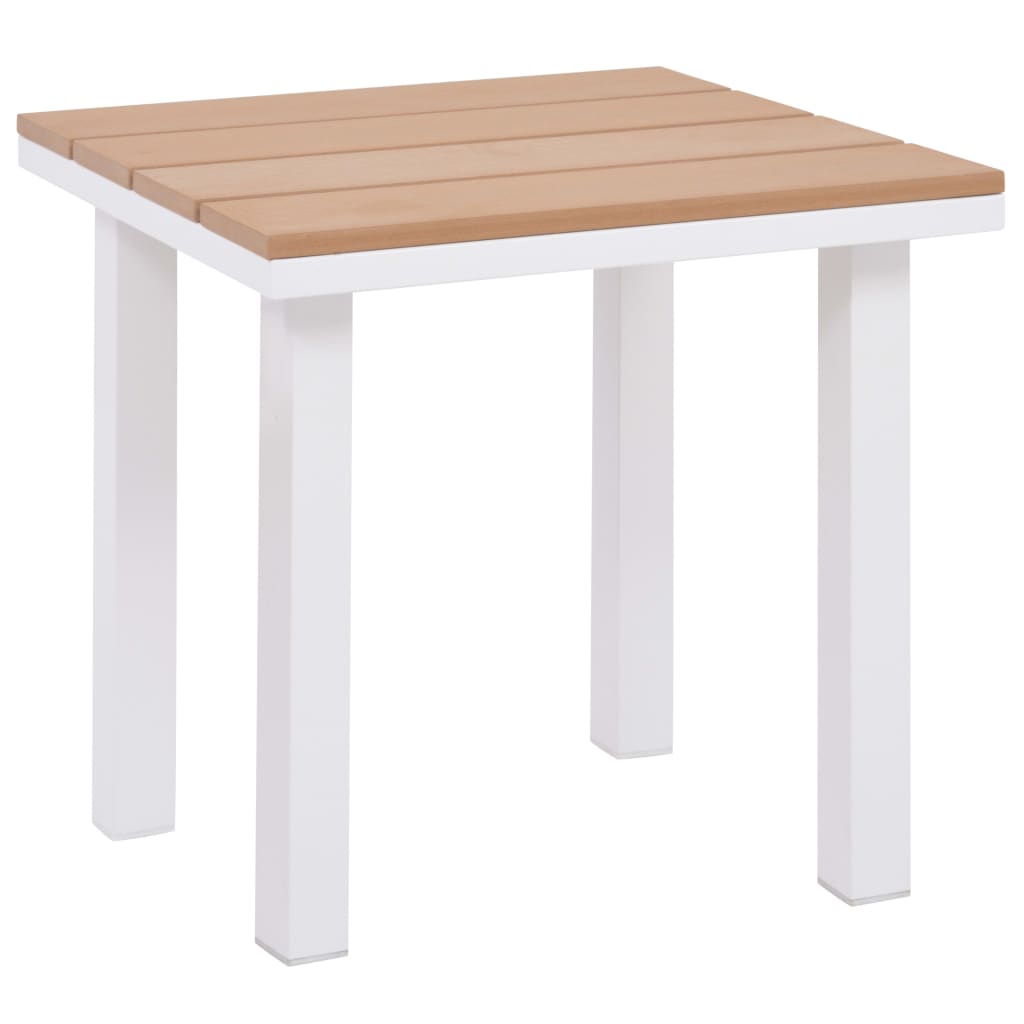 vidaXL Sonnenliege mit Tisch Aluminium WPC Weiß und Braun