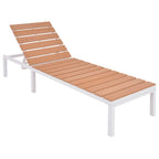 vidaXL Sonnenliege mit Tisch Aluminium WPC Weiß und Braun