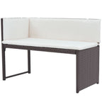 vidaXL 5-tlg. Garten-Essgruppe Stahl Poly Rattan Braun