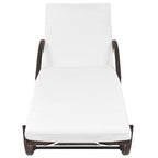 vidaXL Sonnenliege mit Auflage & Tisch Poly Rattan Braun