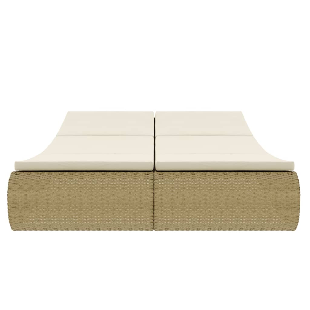 vidaXL Outdoor-Sonneninsel Poly Rattan Beige