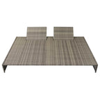 vidaXL Doppel-Sonnenliege mit Auflage Poly Rattan Grau
