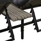 vidaXL Doppel-Sonnenliege mit Auflage Poly Rattan Grau