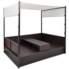 vidaXL Gartenbett mit Baldachin Braun 190×130 cm Poly Rattan