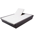 vidaXL Outdoor-Lounge-Bett mit Polster Poly Rattan Braun