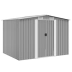 vidaXL Gartenschuppen Grau Metall 257 x 205 x 178 cm