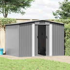 vidaXL Gartenschuppen Grau Metall 257 x 205 x 178 cm