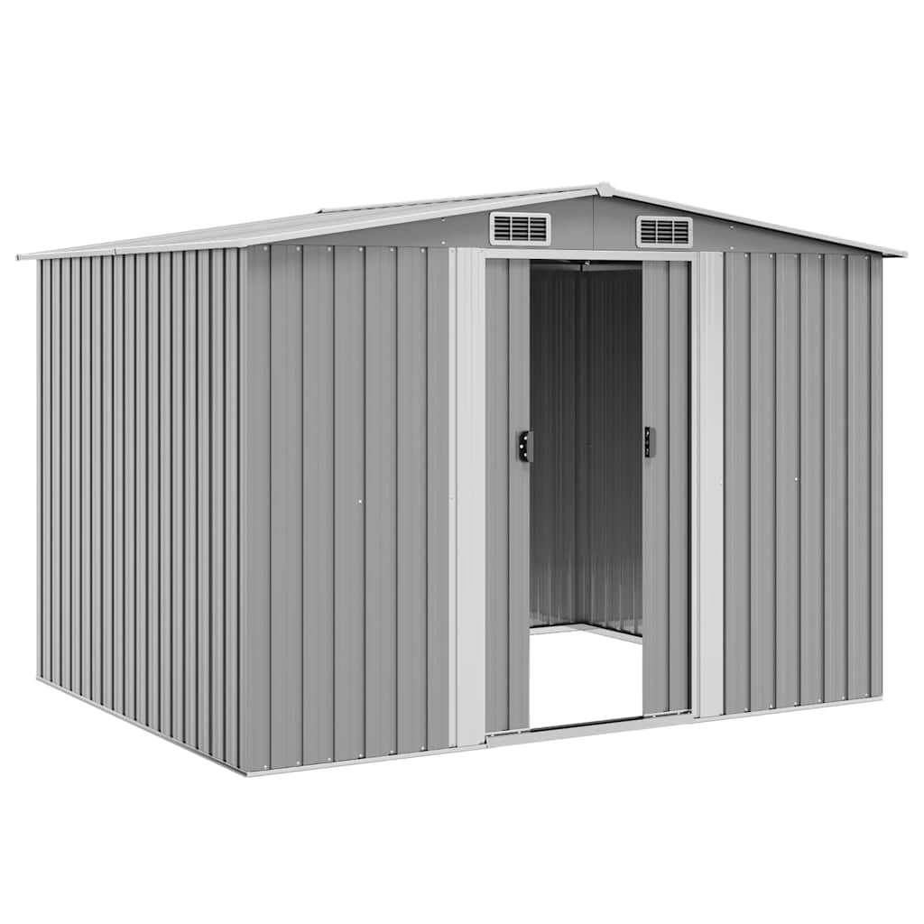 vidaXL Gartenschuppen Grau Metall 257 x 205 x 178 cm