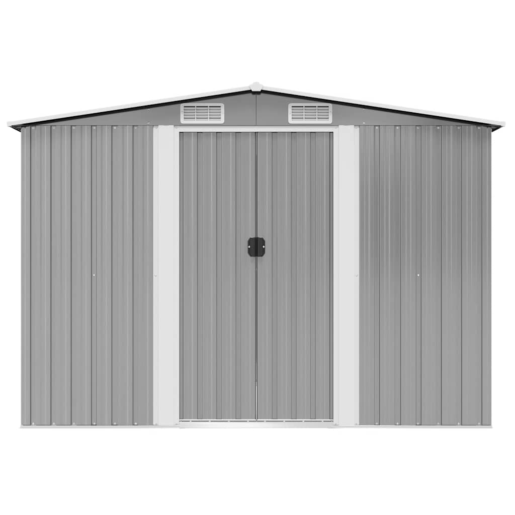 vidaXL Gartenschuppen Grau Metall 257 x 205 x 178 cm