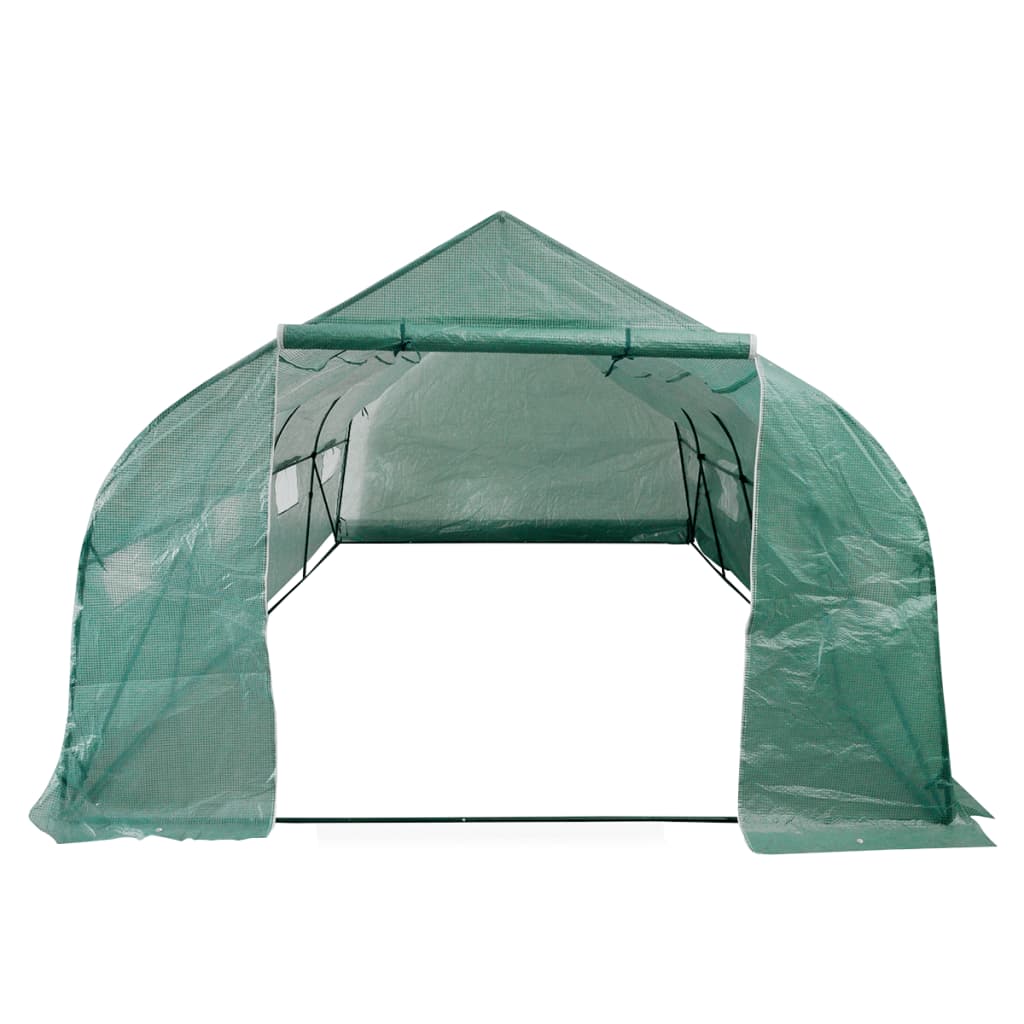 vidaXL Polytunnel Gewächshaus Begehbar & Mobil Stahlrahmen 18 m²