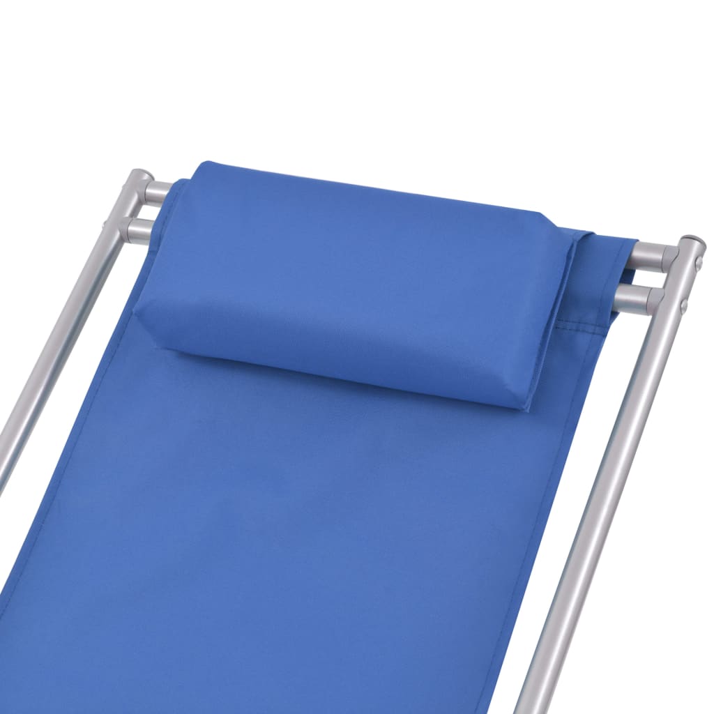 vidaXL Liegestühle 2 Stk. Stahl Blau