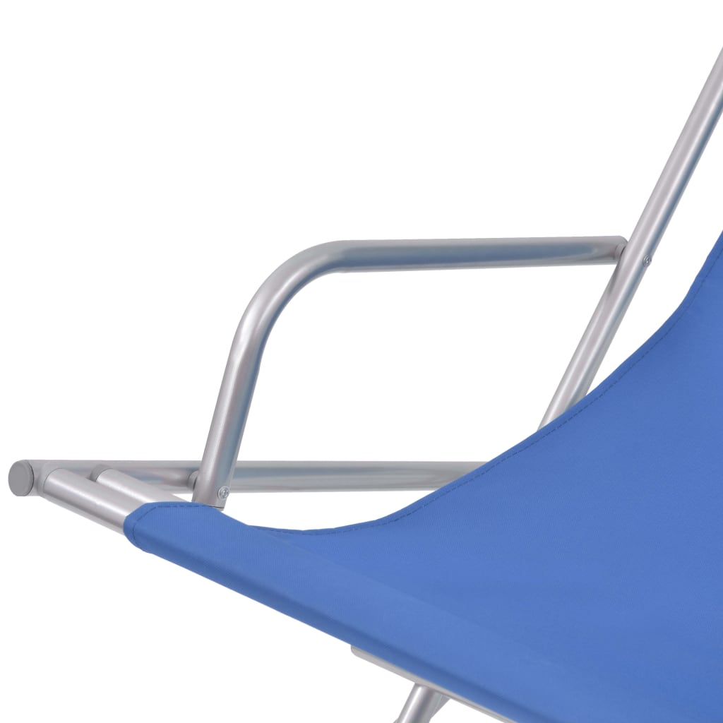 vidaXL Liegestühle 2 Stk. Stahl Blau