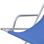 vidaXL Liegestühle 2 Stk. Stahl Blau